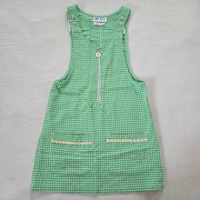 Load image into Gallery viewer, Vintage 90s Green Gingham Dress kids 8/10
