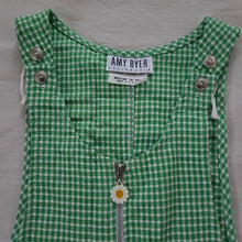 Load image into Gallery viewer, Vintage 90s Green Gingham Dress kids 8/10
