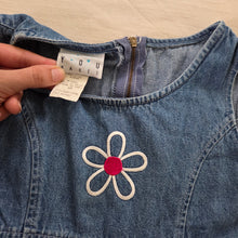 Load image into Gallery viewer, Vintage 90s Flower Denim Dress kids 8/9
