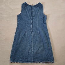 Load image into Gallery viewer, Vintage 90s Flower Denim Dress kids 8/9
