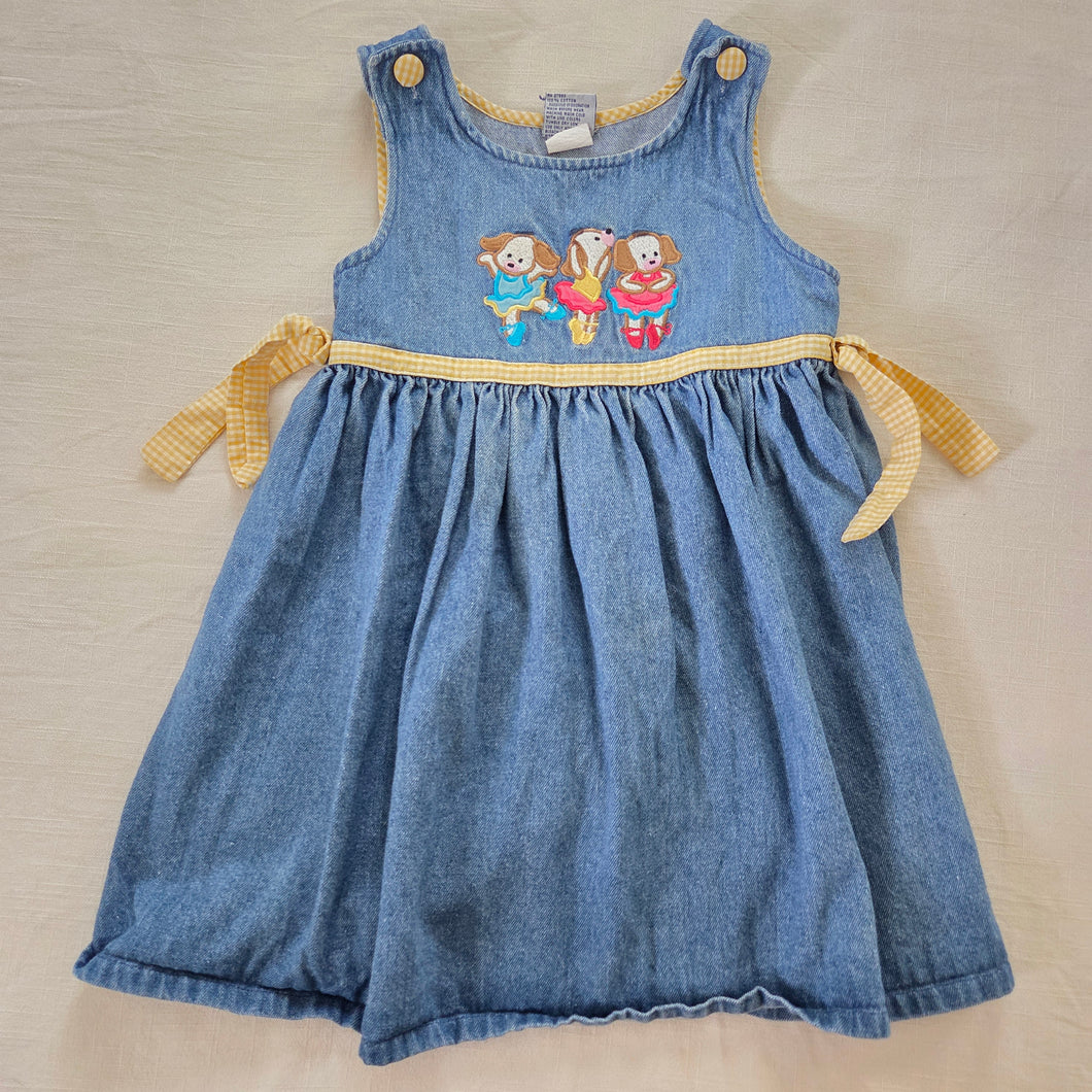 Vintage Ballet Puppies Denim Dress kids 6