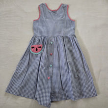 Load image into Gallery viewer, Vintage Watermelon Plaid Sleeveless Dress kids 7 *flaw
