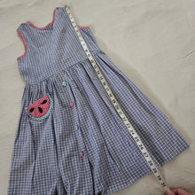Load image into Gallery viewer, Vintage Watermelon Plaid Sleeveless Dress kids 7 *flaw
