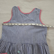 Load image into Gallery viewer, Vintage Watermelon Plaid Sleeveless Dress kids 7 *flaw
