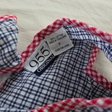 Load image into Gallery viewer, Vintage Watermelon Plaid Sleeveless Dress kids 7 *flaw
