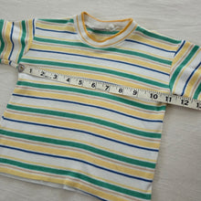 Load image into Gallery viewer, Vintage Green/Yellow Striped Tee 2t
