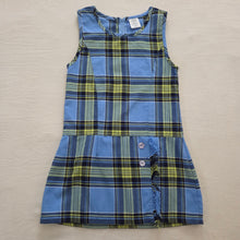 Load image into Gallery viewer, Vintage Blue/Green Plaid Dress kids 7/8
