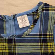 Load image into Gallery viewer, Vintage Blue/Green Plaid Dress kids 7/8
