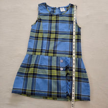 Load image into Gallery viewer, Vintage Blue/Green Plaid Dress kids 7/8
