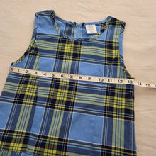 Load image into Gallery viewer, Vintage Blue/Green Plaid Dress kids 7/8
