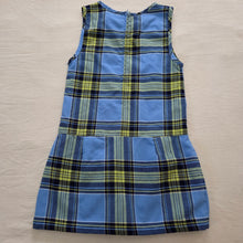 Load image into Gallery viewer, Vintage Blue/Green Plaid Dress kids 7/8
