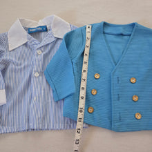 Load image into Gallery viewer, Vintage Blue Blazer + Shirt Bundle 12 months
