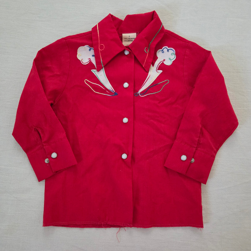 Vintage 70s Sears Red Buttondown 3t