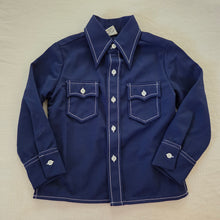 Load image into Gallery viewer, Vintage 70s Sears Navy Buttondown 4t
