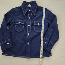 Load image into Gallery viewer, Vintage 70s Sears Navy Buttondown 4t
