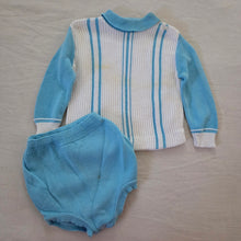 Load image into Gallery viewer, Vintage Blue Knit Matching Set 18 months
