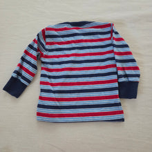 Load image into Gallery viewer, Vintage Red/Blue Striped Long Sleeve 3-6 months
