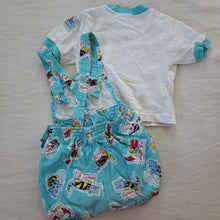 Load image into Gallery viewer, Vintage 90s Animals Shortalls + Shirt Set 24 months
