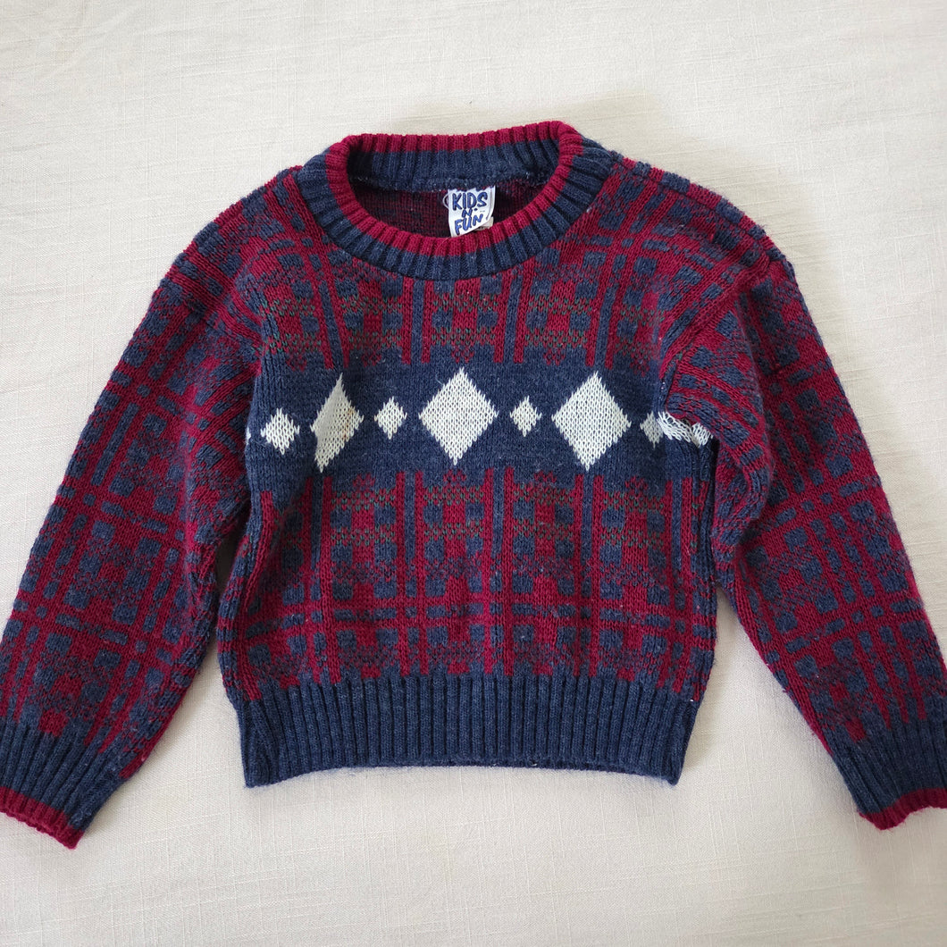 Vintage Knit Pattern Sweater 3t