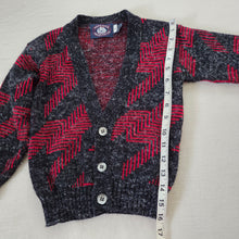 Load image into Gallery viewer, Vintage Red/Gray Knit Cardigan 5t/6
