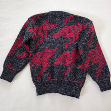 Load image into Gallery viewer, Vintage Red/Gray Knit Cardigan 5t/6
