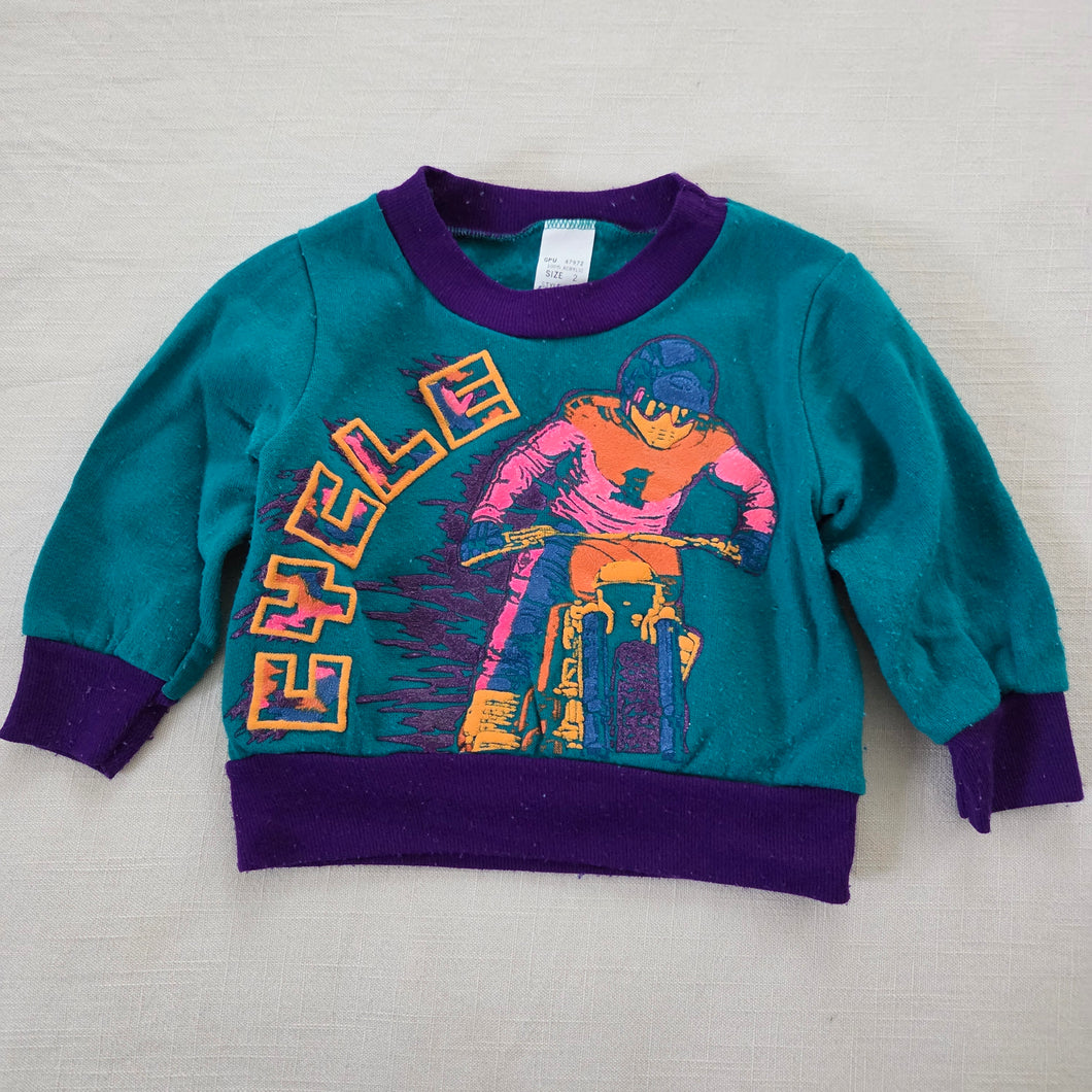 Vintage Cycle Green/Purple Crewneck 18 months
