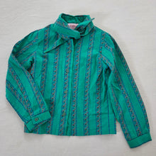 Load image into Gallery viewer, Vintage Green Striped Buttondown 4t
