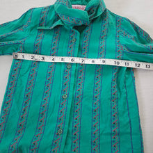 Load image into Gallery viewer, Vintage Green Striped Buttondown 4t

