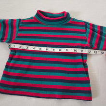 Load image into Gallery viewer, Vintage Green/Red Striped Turtleneck 12 months
