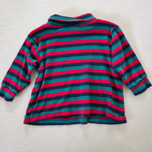 Load image into Gallery viewer, Vintage Green/Red Striped Turtleneck 12 months
