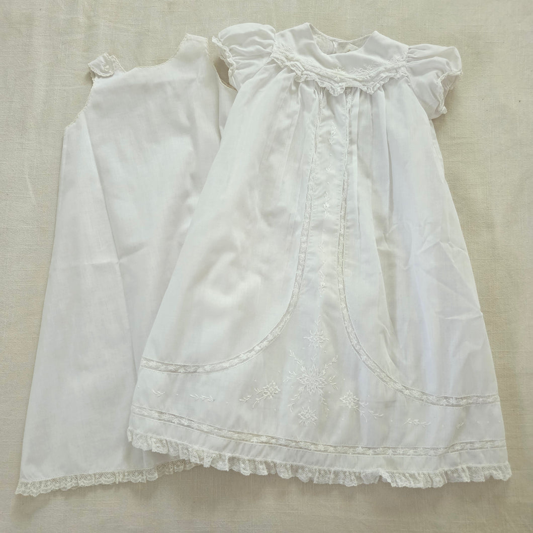 Vintage Baptism Dress & Slip Set 3 months