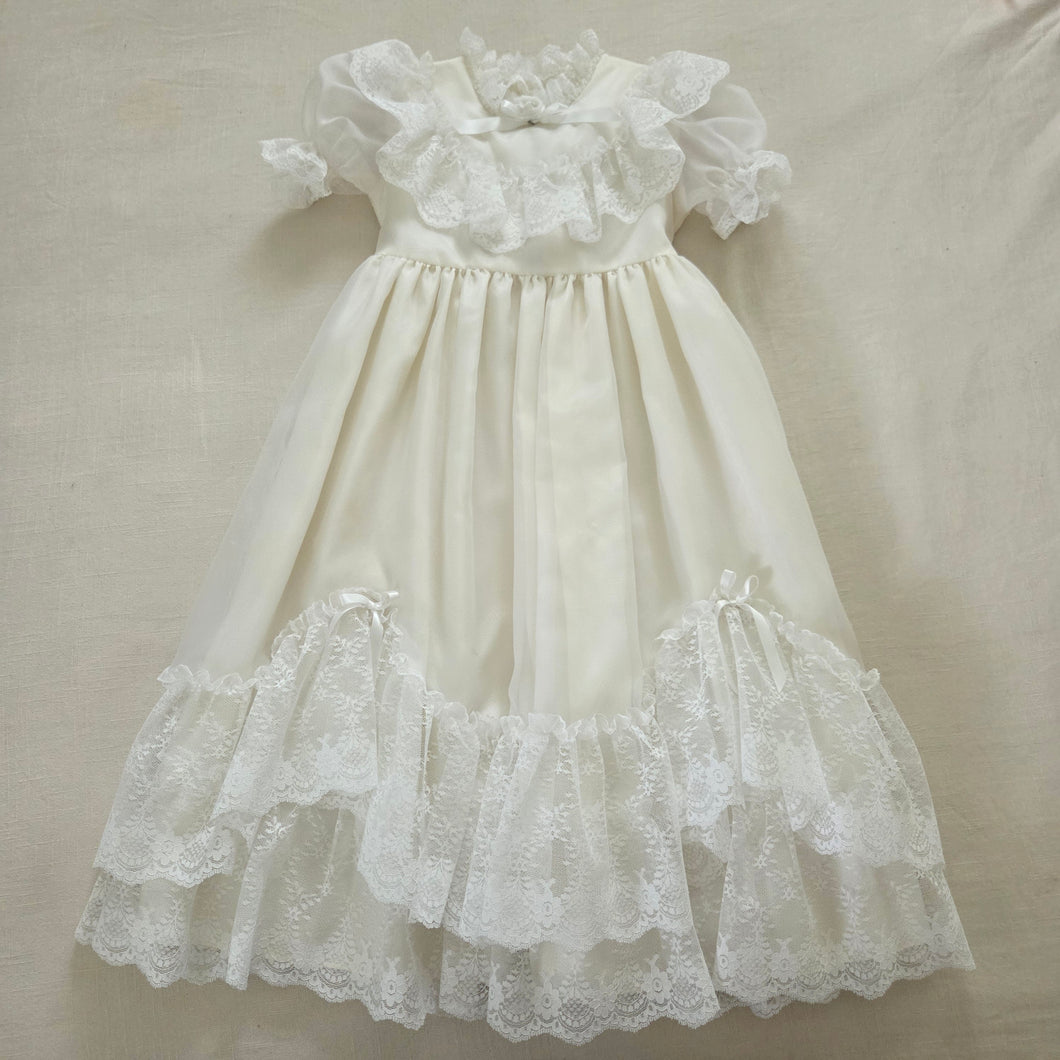 Vintage White Semi-sheer Maxi Dress 4t