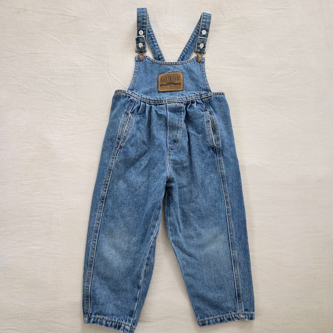 Vintage Guess Leather Patch Overalls 4t