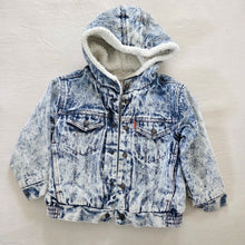 Load image into Gallery viewer, Vintage Levi's Sherpa Jean Jacket Orange Tab 5t *broken zipper
