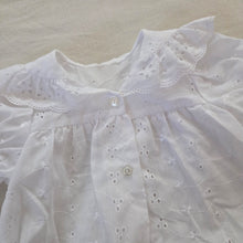 Load image into Gallery viewer, Vintage White Eyelet Bubble Romper 6-12 months
