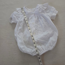 Load image into Gallery viewer, Vintage White Eyelet Bubble Romper 6-12 months
