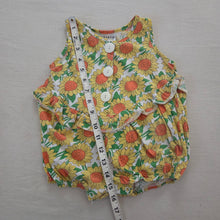 Load image into Gallery viewer, Vintage Sunflower Floral Bubble Romper 9-12 months
