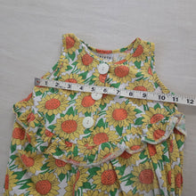 Load image into Gallery viewer, Vintage Sunflower Floral Bubble Romper 9-12 months
