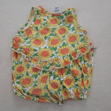 Load image into Gallery viewer, Vintage Sunflower Floral Bubble Romper 9-12 months
