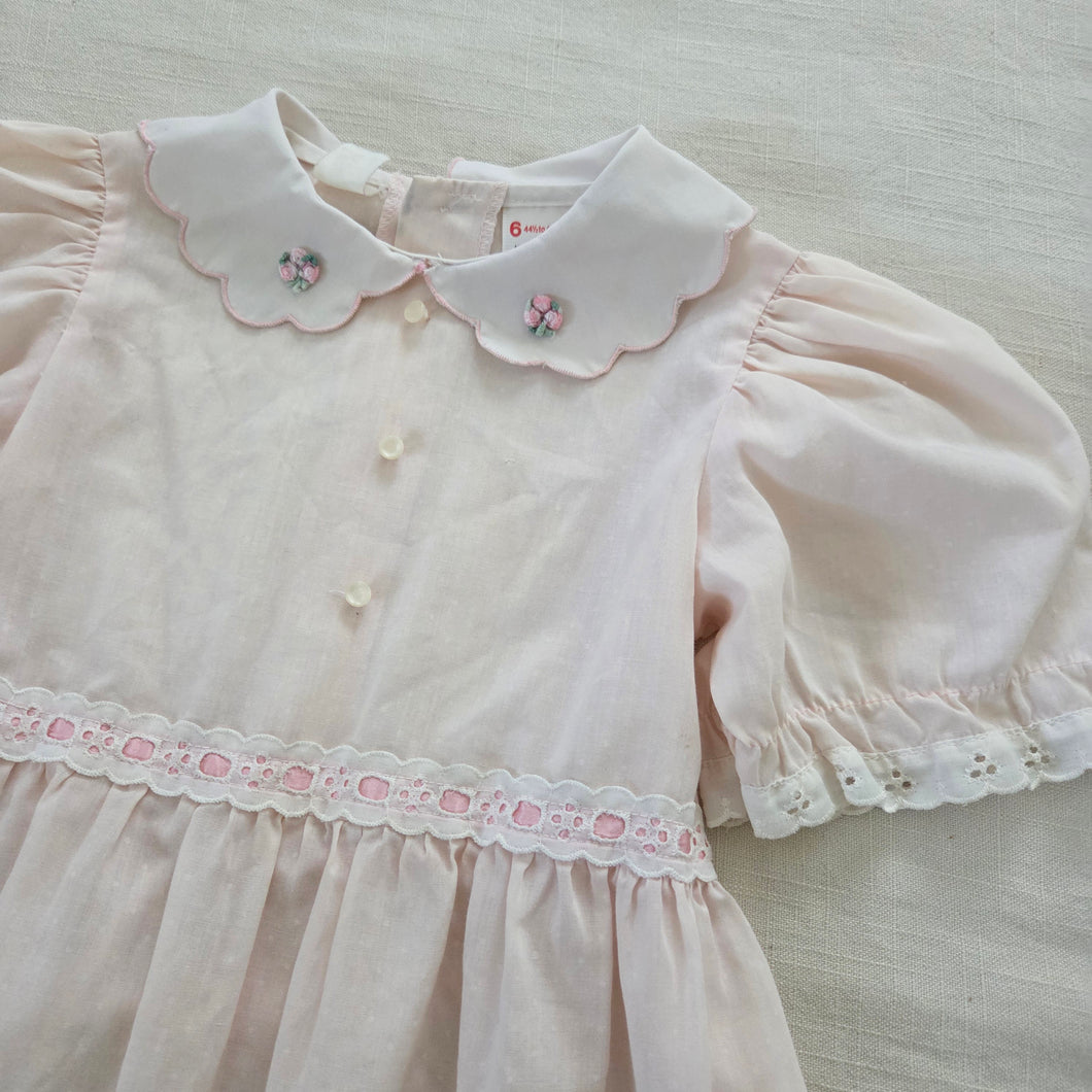 Vintage Pink Scallop Collar Dress 5t/6