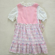 Load image into Gallery viewer, Vintage Floral Plaid Dress/Shirt Set kids 6 *flaws
