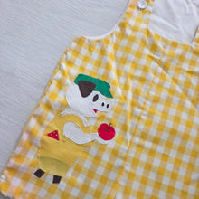 Load image into Gallery viewer, Vintage Pig Yellow Gingham Romper 2t *flaw
