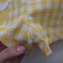 Load image into Gallery viewer, Vintage Pig Yellow Gingham Romper 2t *flaw
