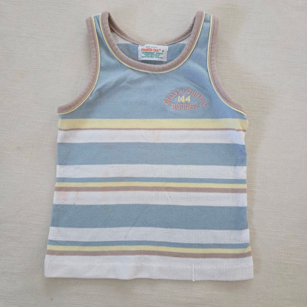 Vintage Healthtex Runner Striped Tank Top 2/3t