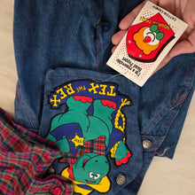 Load image into Gallery viewer, Vintage Deadstock Matching Dino Overalls + Shirt 3 months

