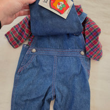 Load image into Gallery viewer, Vintage Deadstock Matching Dino Overalls + Shirt 3 months
