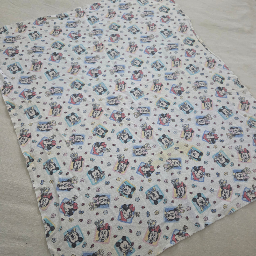 Vintage Baby Mickey & Minnie Receiving Blanket