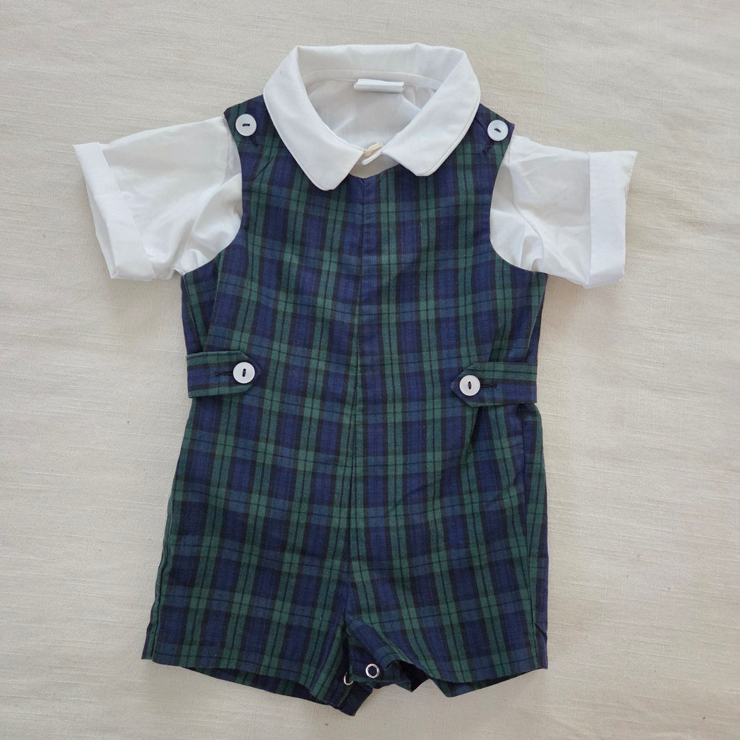 Vintage Plain Jon Jon + Shirt Matching Set 12-18 months