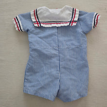 Load image into Gallery viewer, Vintage Sailor Striped Romper 12 months
