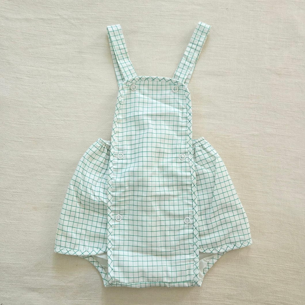 Vintage Green Grid Sunsuit 9-12 months